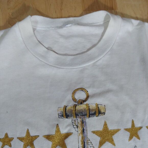 Vintage Nautical Sailing Ocean Shell Compass Tee - Picture 3 of 6